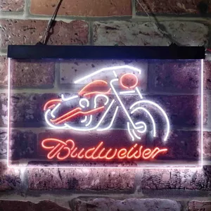 Budweiser Motorcycle 2 Neon-Like LED Sign