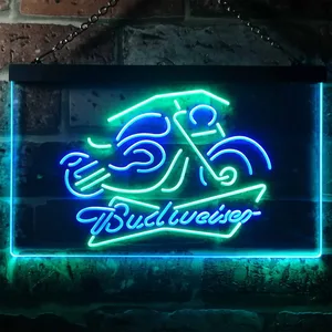Budweiser Motorcycle Neon-Like LED Sign