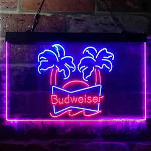 Budweiser Palm Trees Neon-Like LED Sign