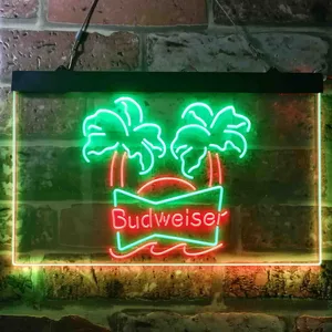Budweiser Palm Trees Neon-Like LED Sign