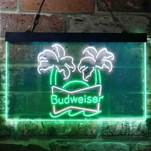 Budweiser Palm Trees Neon-Like LED Sign