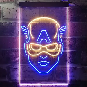 Captain America Face Neon-Like LED Sign