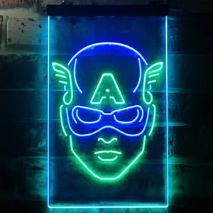Captain America Face Neon-Like LED Sign