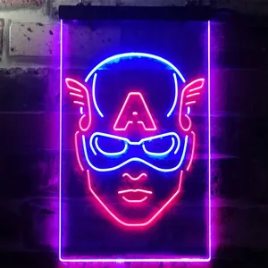 Captain America Face Neon-Like LED Sign