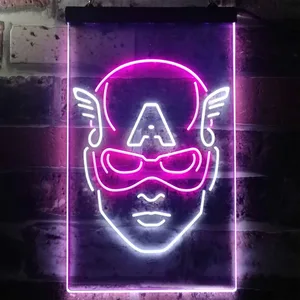 Captain America Face Neon-Like LED Sign