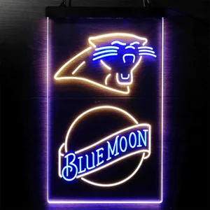 Carolina Panthers Blue Moon Neon-Like LED Sign