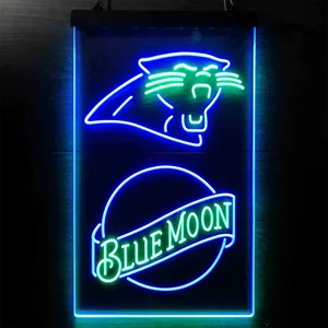 Carolina Panthers Blue Moon Neon-Like LED Sign