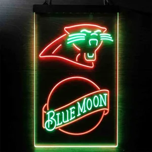 Carolina Panthers Blue Moon Neon-Like LED Sign
