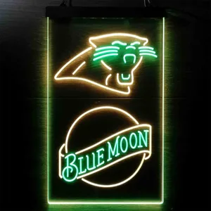 Carolina Panthers Blue Moon Neon-Like LED Sign
