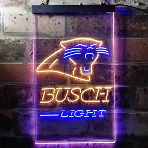 Carolina Panthers Busch Light Neon-Like LED Sign