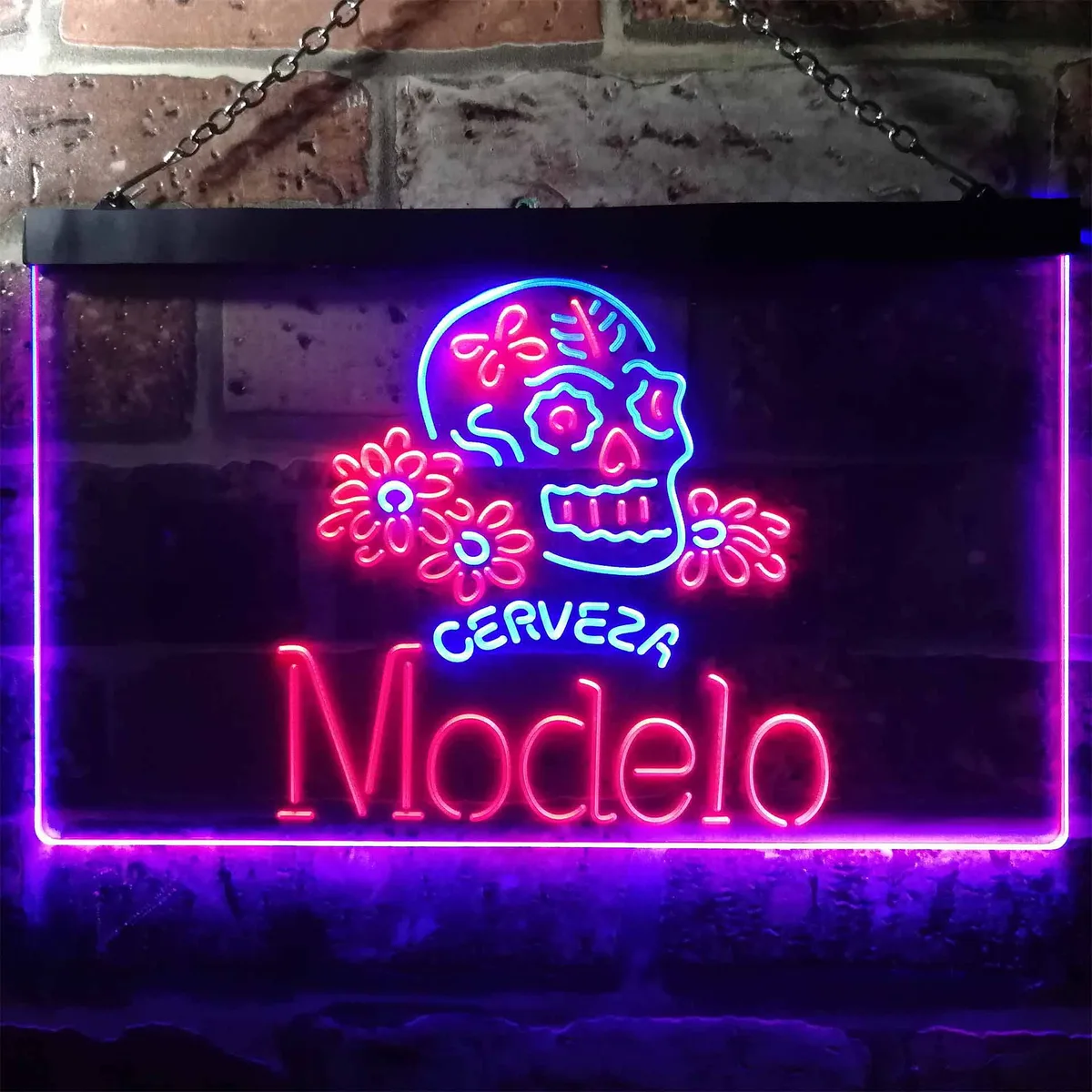 Cerveza Modelo Skull Neon-Like LED Sign
