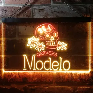 Cerveza Modelo Skull Neon-Like LED Sign