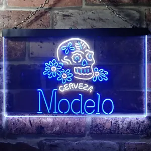 Cerveza Modelo Skull Neon-Like LED Sign