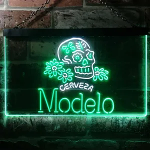 Cerveza Modelo Skull Neon-Like LED Sign