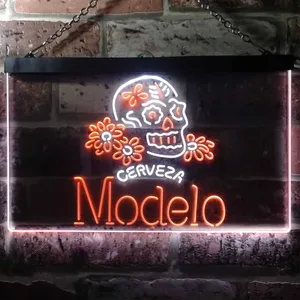 Cerveza Modelo Skull Neon-Like LED Sign