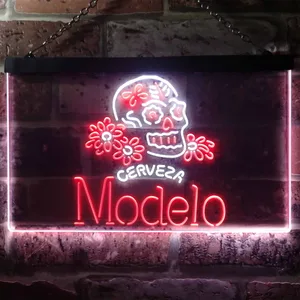 Cerveza Modelo Skull Neon-Like LED Sign