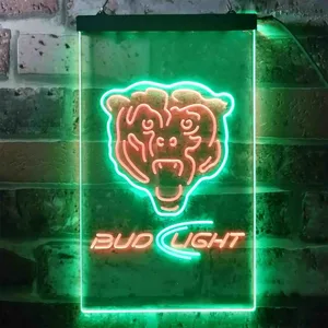 Chicago Bears Bud Light Neon-Like LED Sign