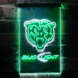 Chicago Bears Bud Light Neon-Like LED Sign