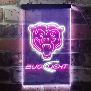 Chicago Bears Bud Light Neon-Like LED Sign