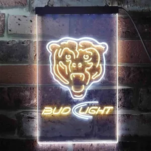 Chicago Bears Bud Light Neon-Like LED Sign