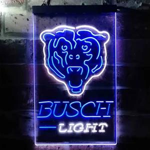 Chicago Bears Busch Light Neon-Like LED Sign