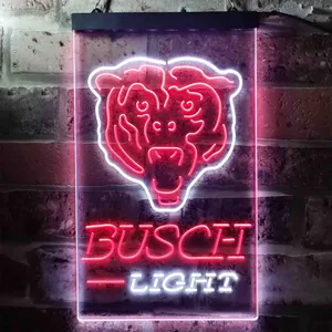 Chicago Bears Busch Light Neon-Like LED Sign