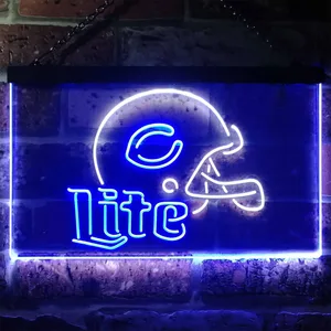 Chicago Bears  Helmet Miller Lite Neon-Like LED Sign