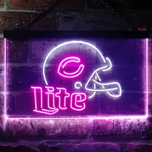 Chicago Bears  Helmet Miller Lite Neon-Like LED Sign