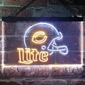 Chicago Bears  Helmet Miller Lite Neon-Like LED Sign