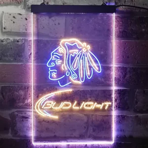Chicago Blackhawks Bud Light Neon-Like LED Sign