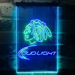 Chicago Blackhawks Bud Light Neon-Like LED Sign