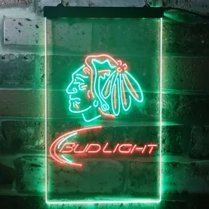 Chicago Blackhawks Bud Light Neon-Like LED Sign