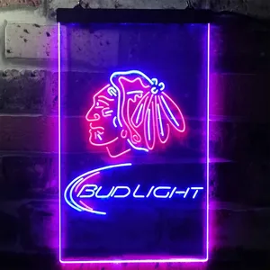 Chicago Blackhawks Bud Light Neon-Like LED Sign