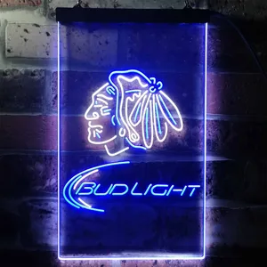 Chicago Blackhawks Bud Light Neon-Like LED Sign