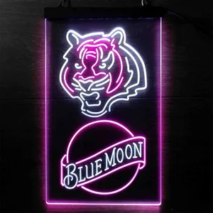 Cincinnati Bengals Blue Moon Neon-Like LED Sign