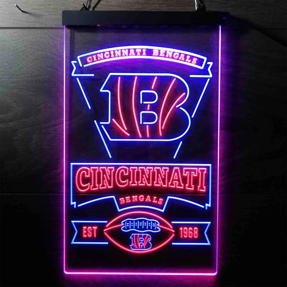 Cincinnati Bengals EST 1968 Neon-Like LED Sign