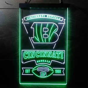 Cincinnati Bengals EST 1968 Neon-Like LED Sign