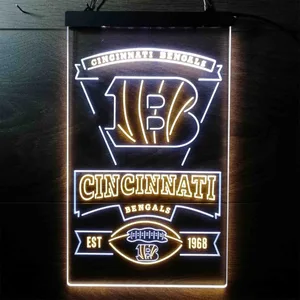 Cincinnati Bengals EST 1968 Neon-Like LED Sign
