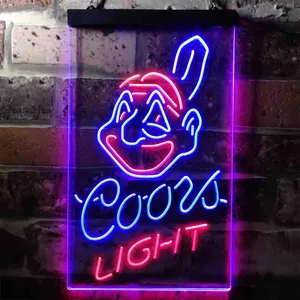 Cleveland Indians Coors Light Neon-Like LED Sign - Legacy Edition
