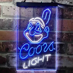 Cleveland Indians Coors Light Neon-Like LED Sign - Legacy Edition