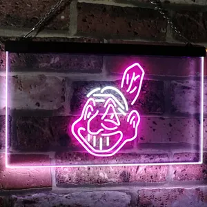 Cleveland Indians Logo 1 Neon-Like LED Sign - Legacy Edition