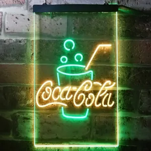 Coca-Cola Cup with Bubbles Neon-Like LED Sign
