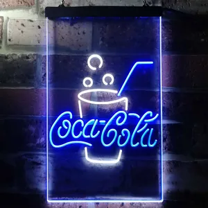 Coca-Cola Cup with Bubbles Neon-Like LED Sign
