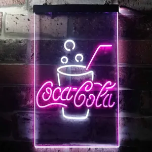 Coca-Cola Cup with Bubbles Neon-Like LED Sign