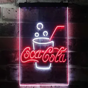 Coca-Cola Cup with Bubbles Neon-Like LED Sign