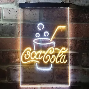 Coca-Cola Cup with Bubbles Neon-Like LED Sign