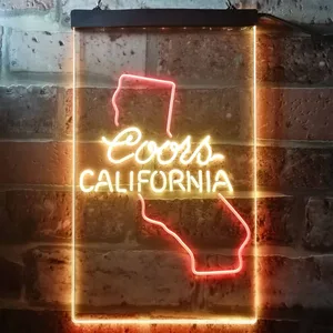 Coors Light California Map Neon-Like LED Sign