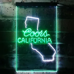 Coors Light California Map Neon-Like LED Sign