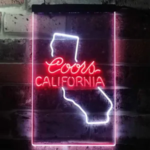 Coors Light California Map Neon-Like LED Sign