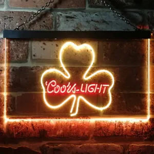 Coors Light Clover Shamrock Neon-Like LED Sign